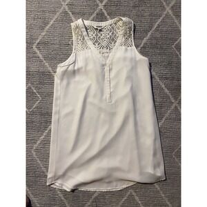 BB Dakota Slip Dress Womens XS White Lined V-Neck Pullover  Button Detail